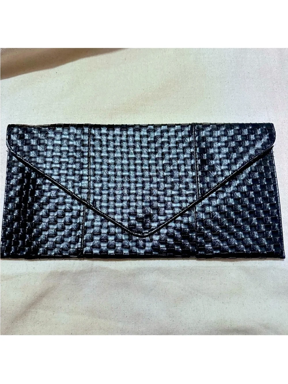Vintage | Bag | Black Weaved Clutch